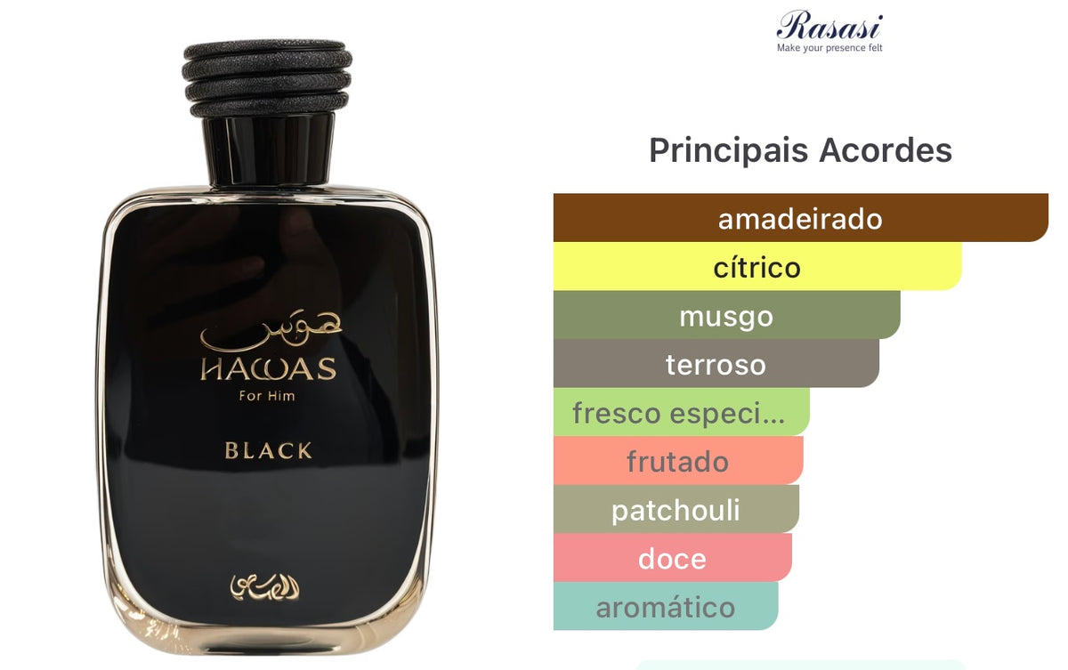 Hawas Black Rasasi - Perfume Masculino
