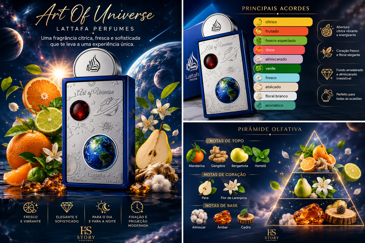 Art of Universe Lattafa Perfumes Eau de Parfum - Perfume Masculino 100ml