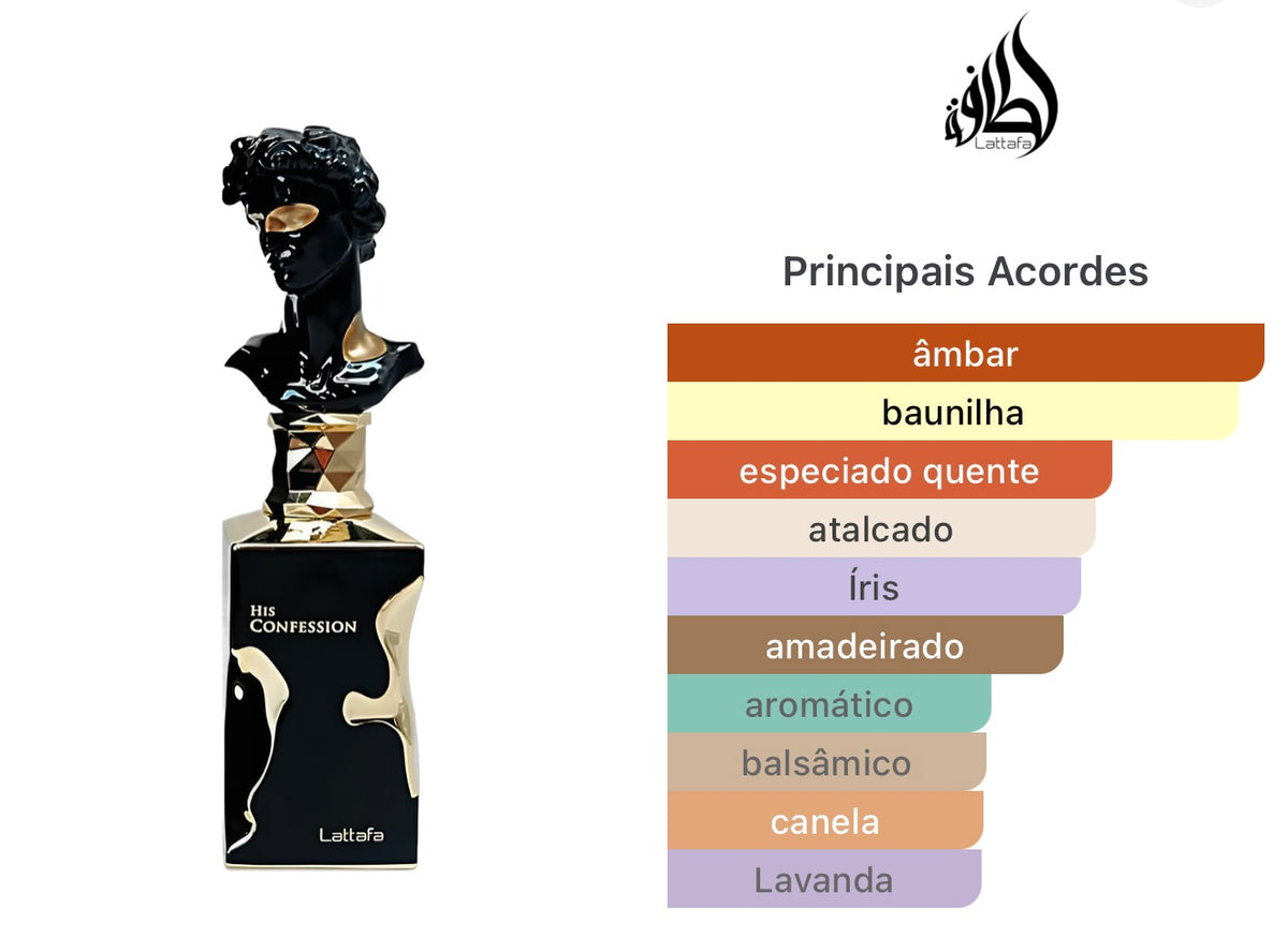 His Confession Lattafa Perfumes Eau de Parfum - Perfume Masculino 100ml