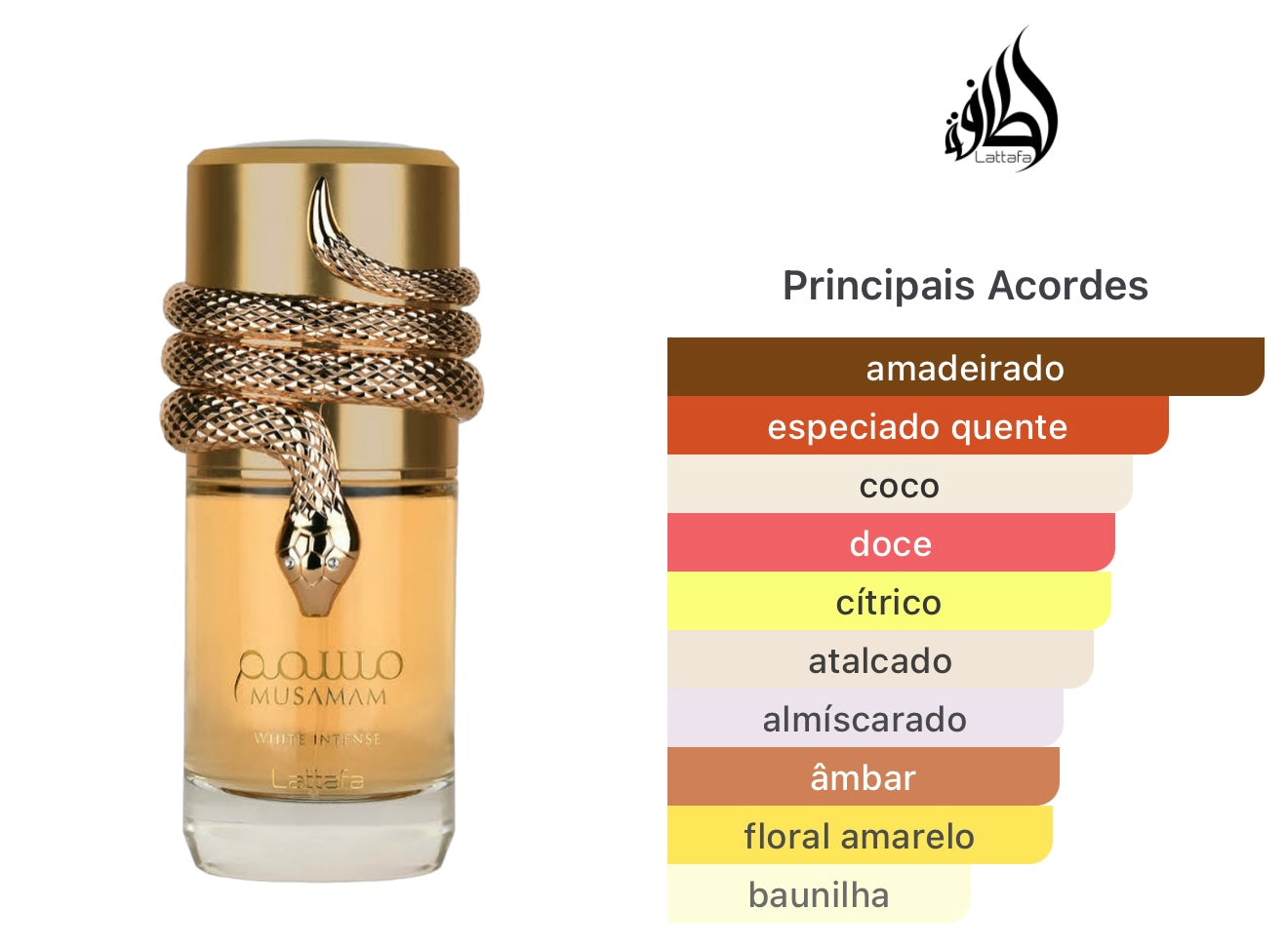 Musamam White Intense Lattafa Perfumes Eau de Parfum - Perfume Unissex 100ml