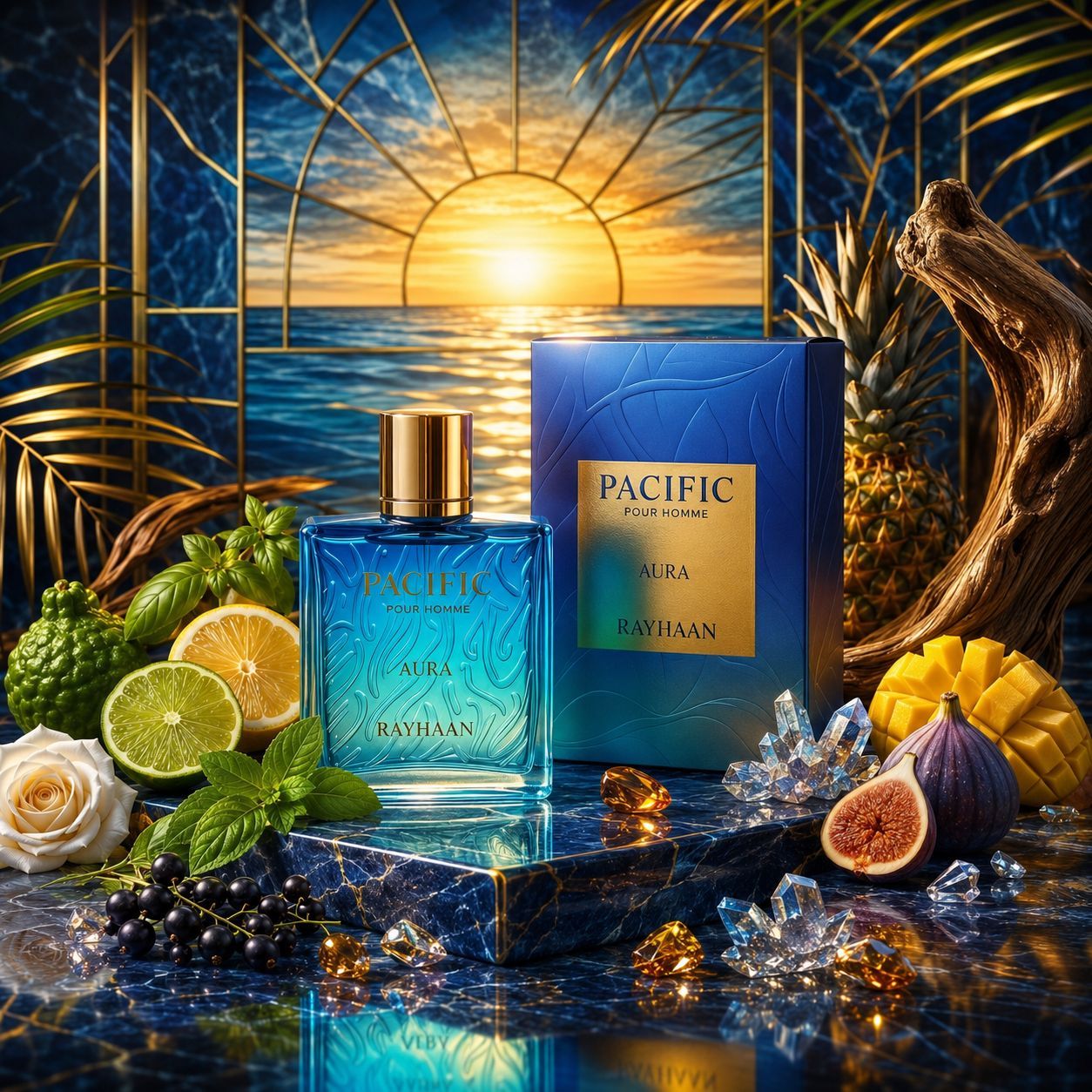 Rayhaan Pacific Aura Eau de Parfum - Perfume masculino 100ml